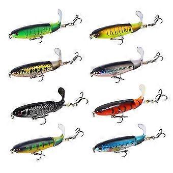 Leurres de pêche en surface, ensemble de 8 leurres Plopper Bass avec queue flottante rotative