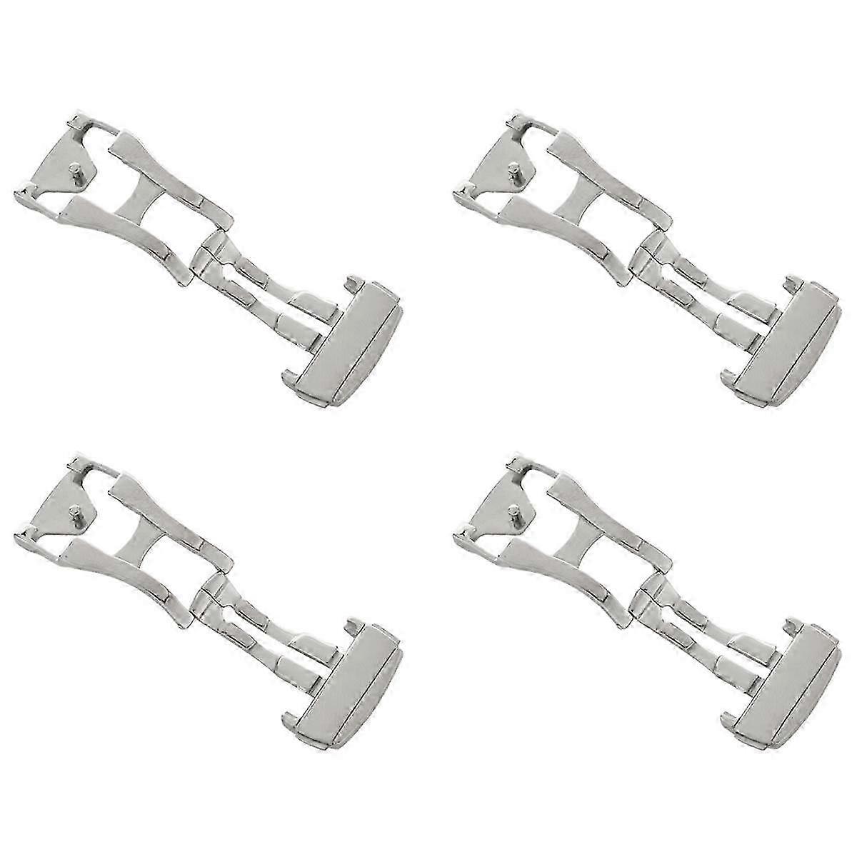 4pcs 18mm Stainless Steel Deployant Watch Strap Folding Buckle Clasp for , Smooth 18mm