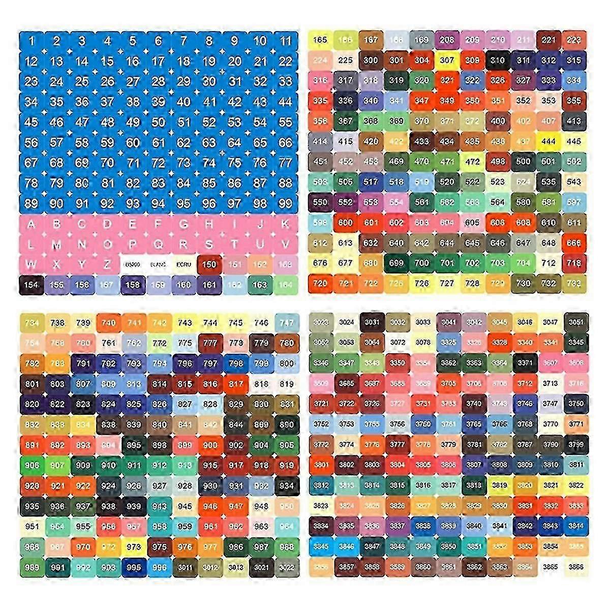 Sticker Label Set,Square Labels Colored Number Stickers,Diamond Art Storage Box Label Stickers A