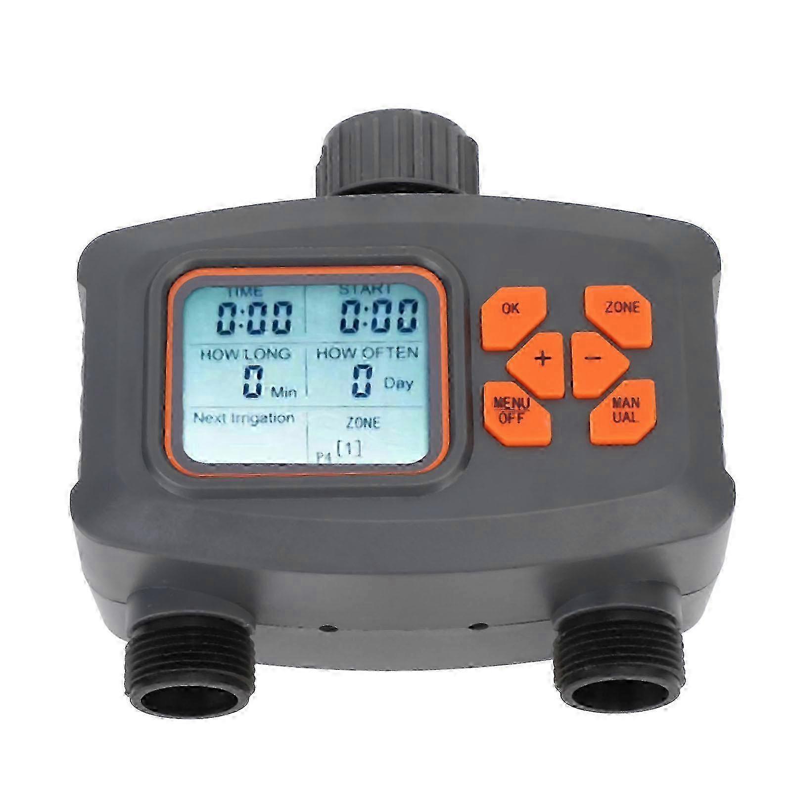 Automatic 2-Zone Sprinkler Hose Watering Timer with Rain Sensor + G3/4 to G1/2 Adapter