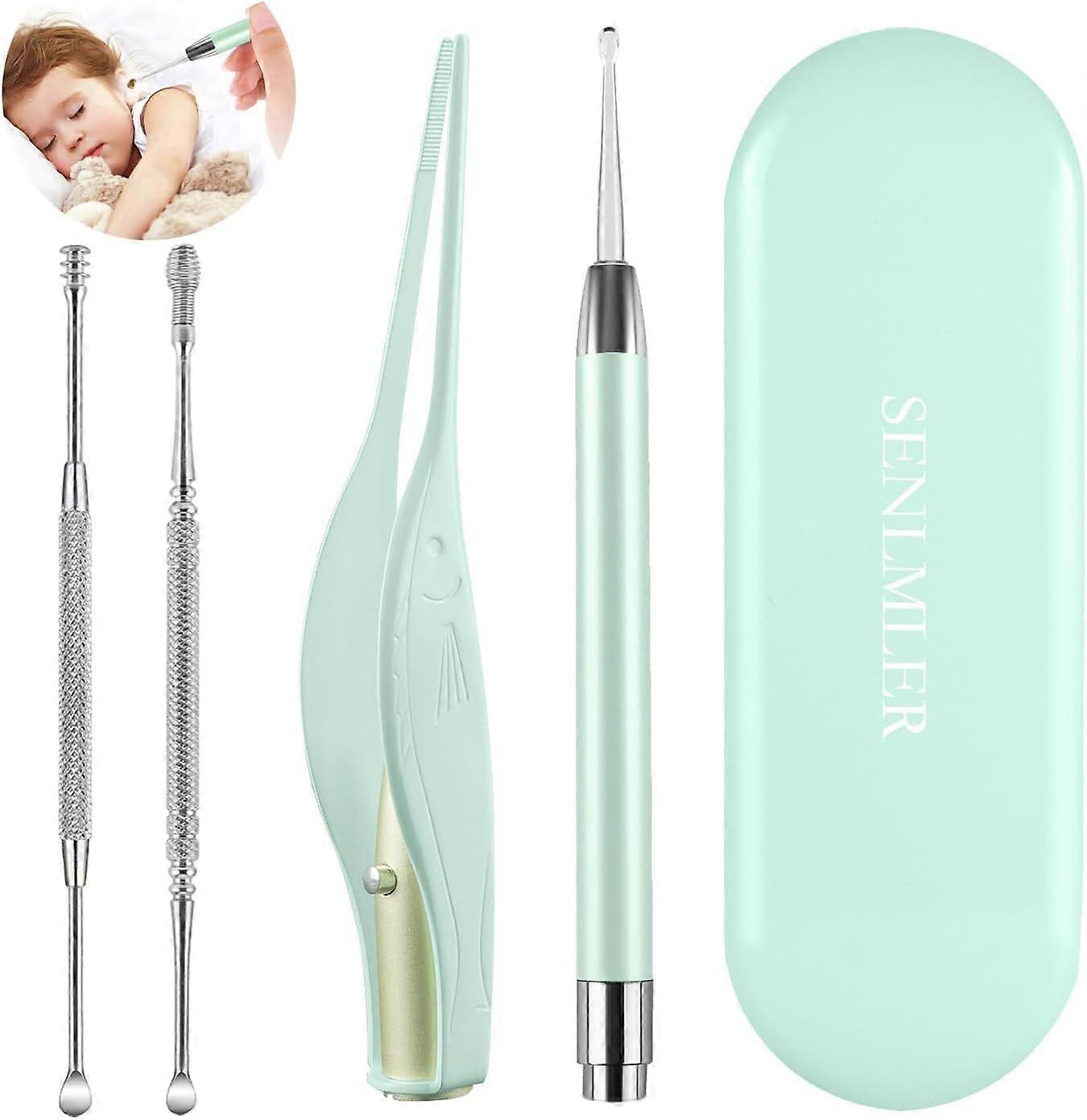 2025 Latest Model  4 Pack Ear Wax Removal Tool Kit with Light, Ear Pick Ear