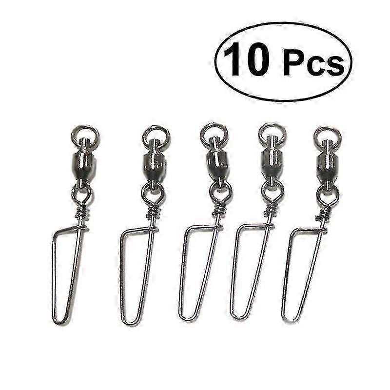 10 Pcs Fishing Rolling Swivel Interlock with Safety Snap Connector 27mm Suitable for Various Fishing Brands