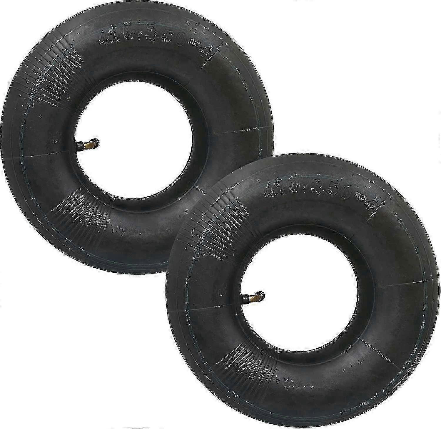 2 Pieces Of 4.10/3.50-4 Heavy Duty Replacement Tire Inner Tube With Tr-87 Bent Valve Stem For Wheelbarrows and Lawn Equipment