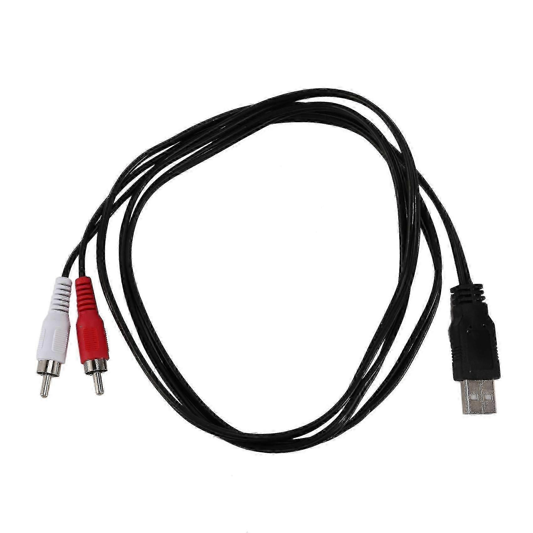 1,5 m USB-A til 2RCA AV-kabel til pc / tv lydvideoadapter, phono-ledning