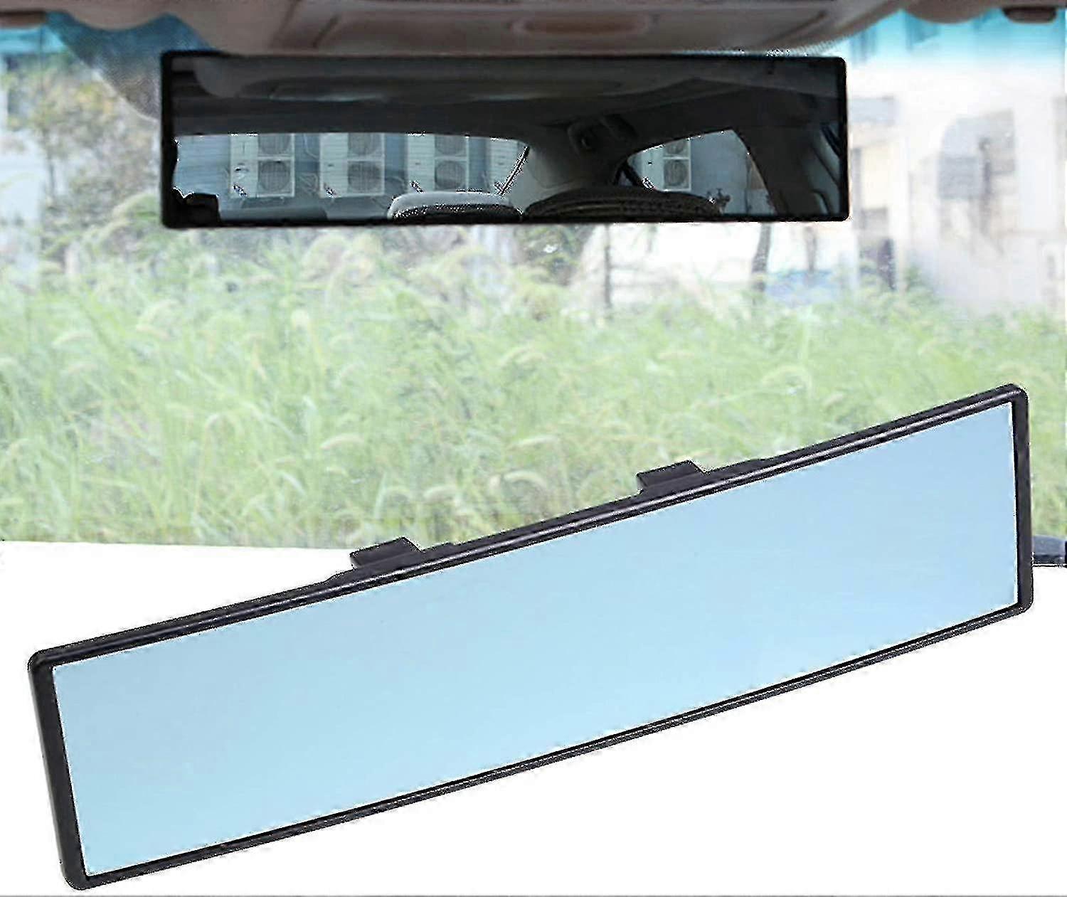 Espejo retrovisor panorámico azul antirreflejos con ajuste de ángulo