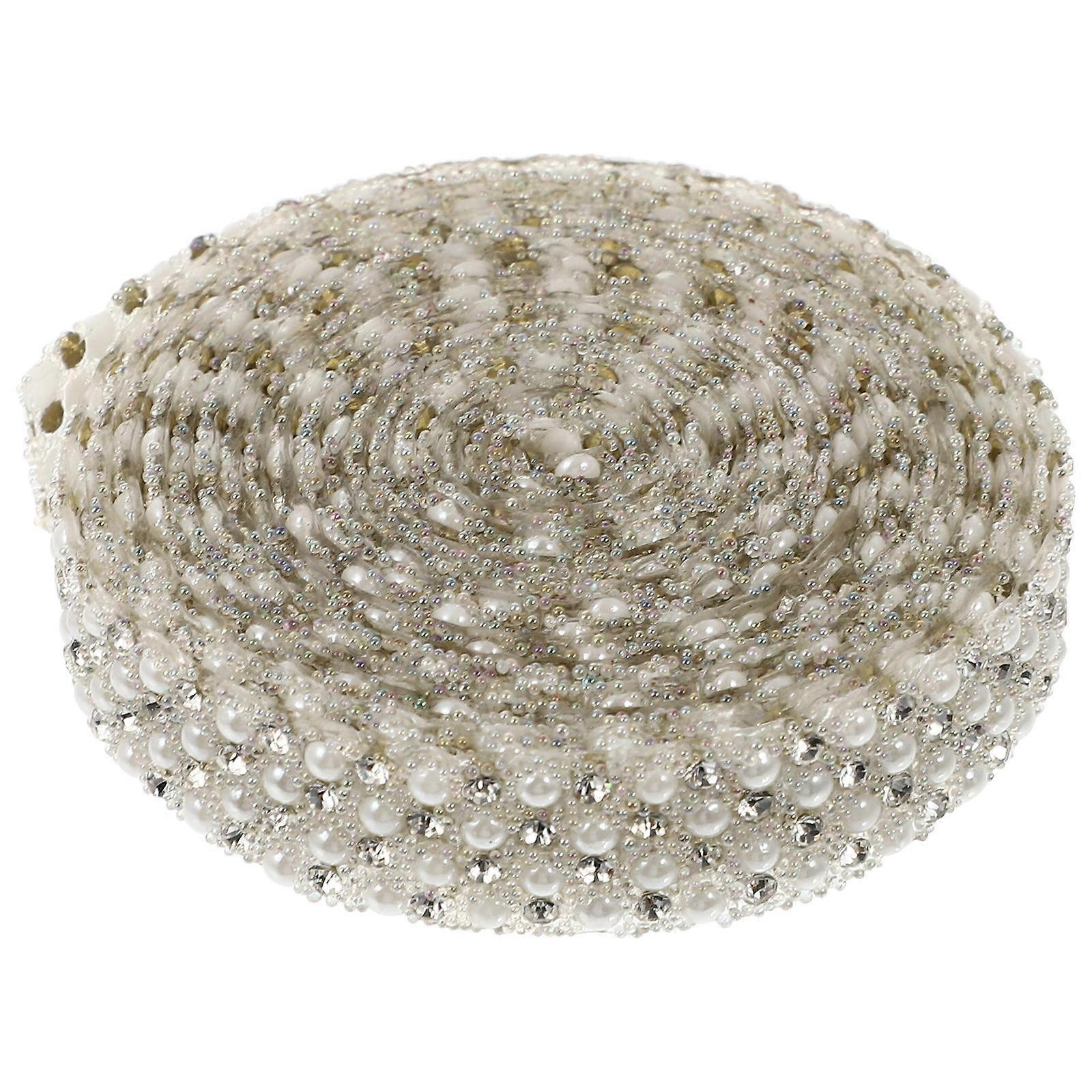 Adhesive Pearl Strip for Decoration Use Beige Resin Material Easy to Cut and Apply 1 Roll