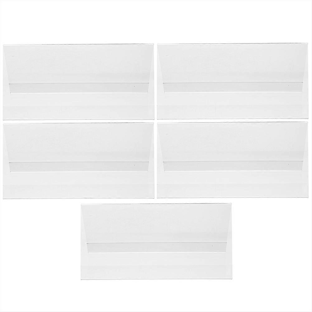 5pcs Acrylic Double Sided Clear Name Plate Stands for Desktop, Office, Weddings & Meetings – Easy to Clean Display Holders