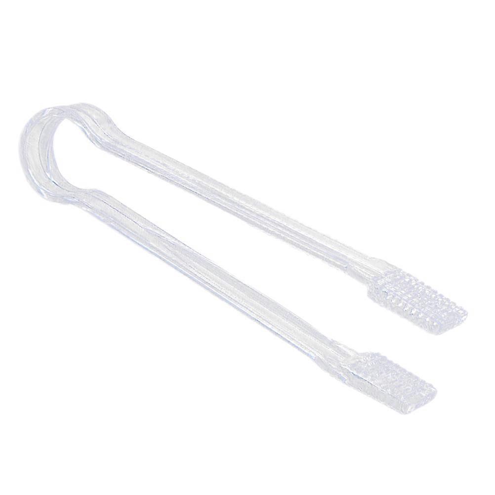 Clear Acrylic Ice Tongs for Kitchen & Bar Non Slip Food Serving Clip with Wavy Design, Multi Use Buffet & Party Tool for Ice, Salad, Cakes &
