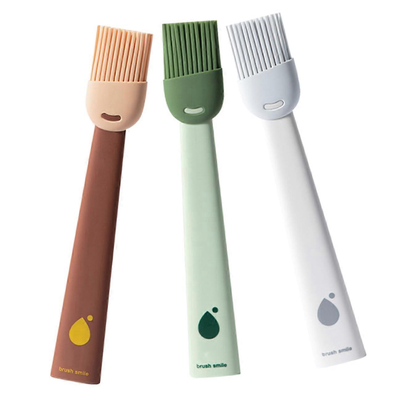 Grill Oil Brush Set, 3-Piece, High-Temperature Resistant, For Even BBQ Sauce Application