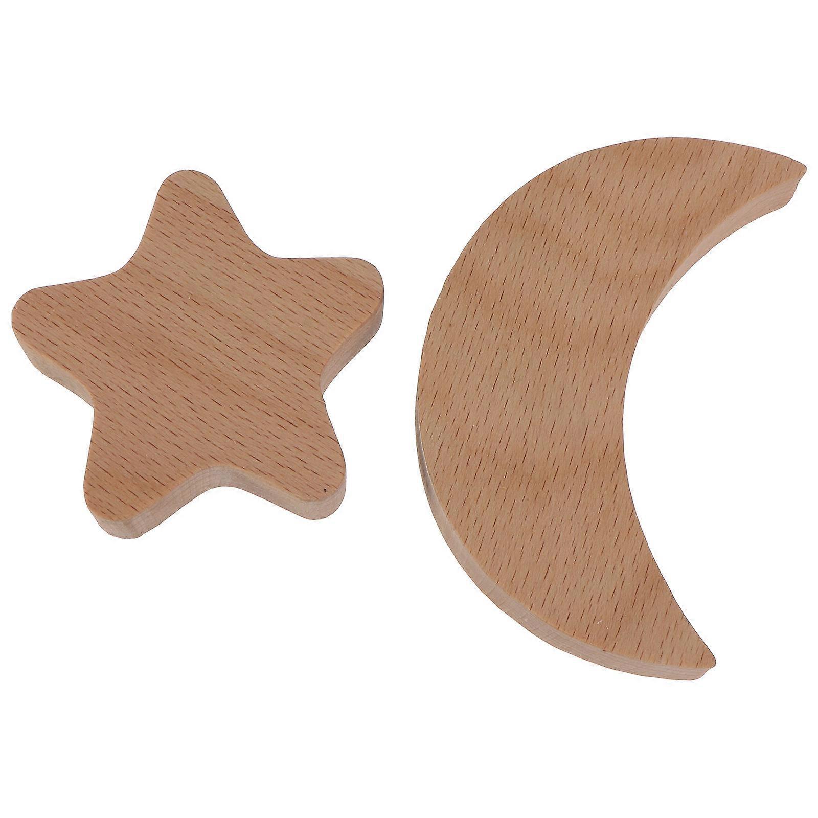 Decorative Wall Hooks Wall-mounted Clothes Hanger Daily Use Moon Shape Synthetic Material 9x6cm Space-saving 2Pcs