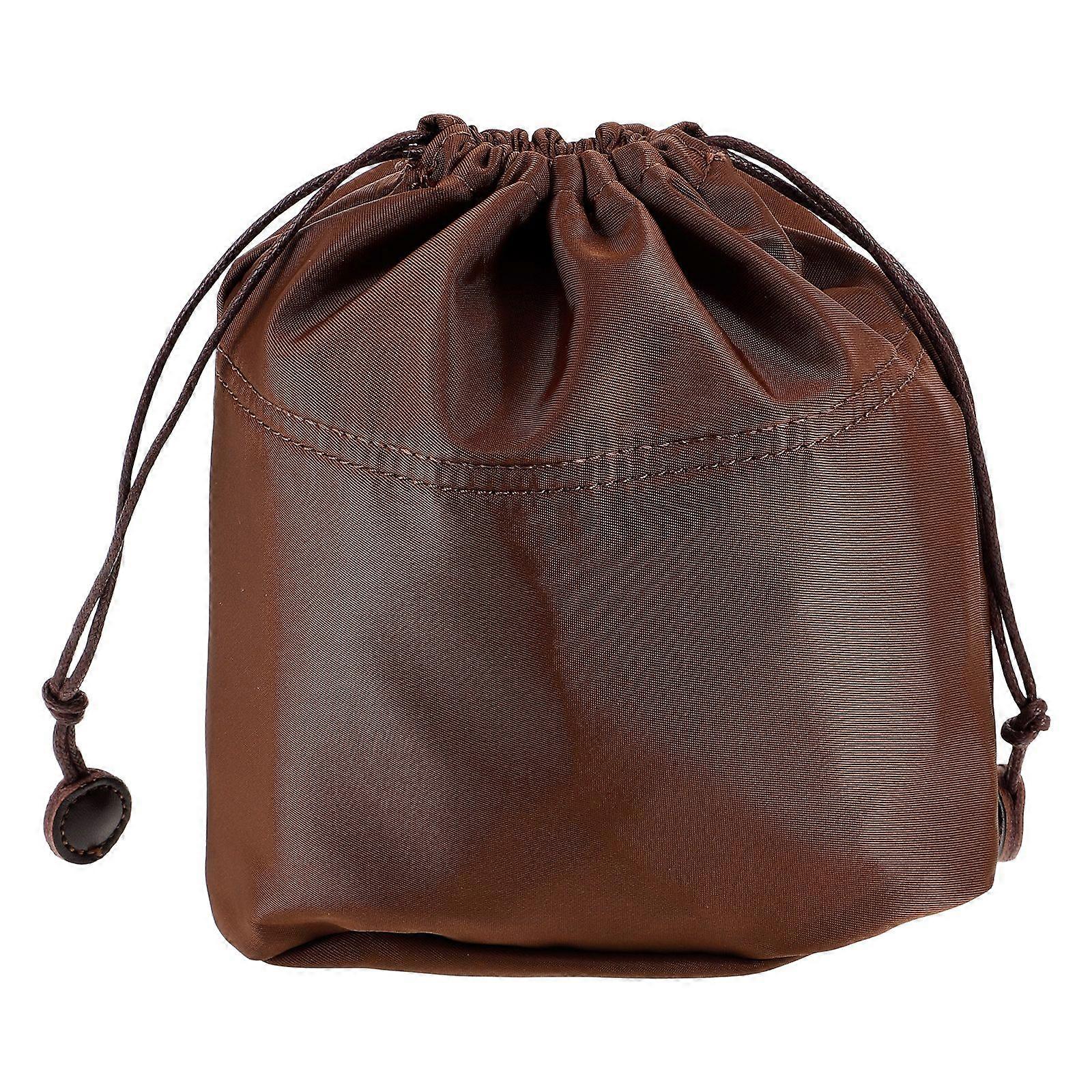 Purse Organizer Insert for Bucket Bag Shoulder Bag and Crossbody Bag Drawstring Designed Organizer Insert to Keep Your Handbag Tidy and Neat Brown