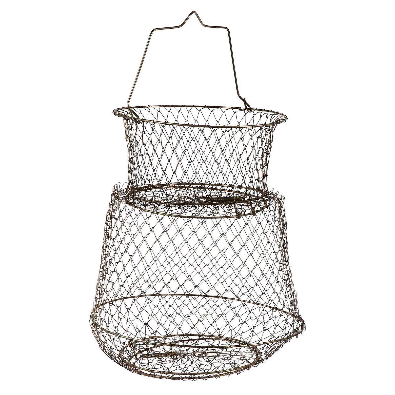 Compact Folding Wire Fishing Trap Cage Net for Shrimp, Fish, and Crab Catching – Durable Portable Outdoor Fishing Tool