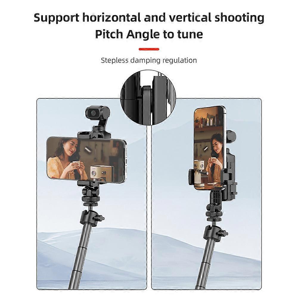 Multi-Functional Camera Mount Bracket with Phone Holder & 3 Cold Shoe Mounts for DJI/iPhone