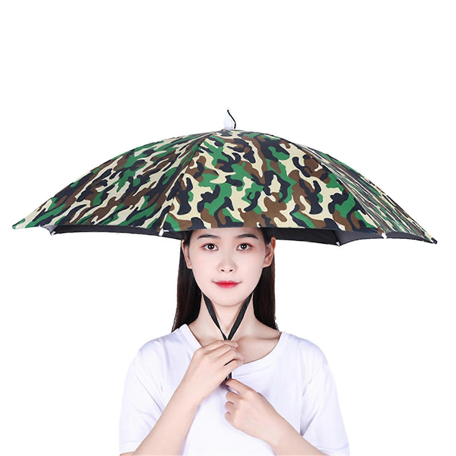 Foldable Outdoor Sunshade and Rain Hat with Reinforced Skeleton Structure, Ideal for Camping and Park Walks