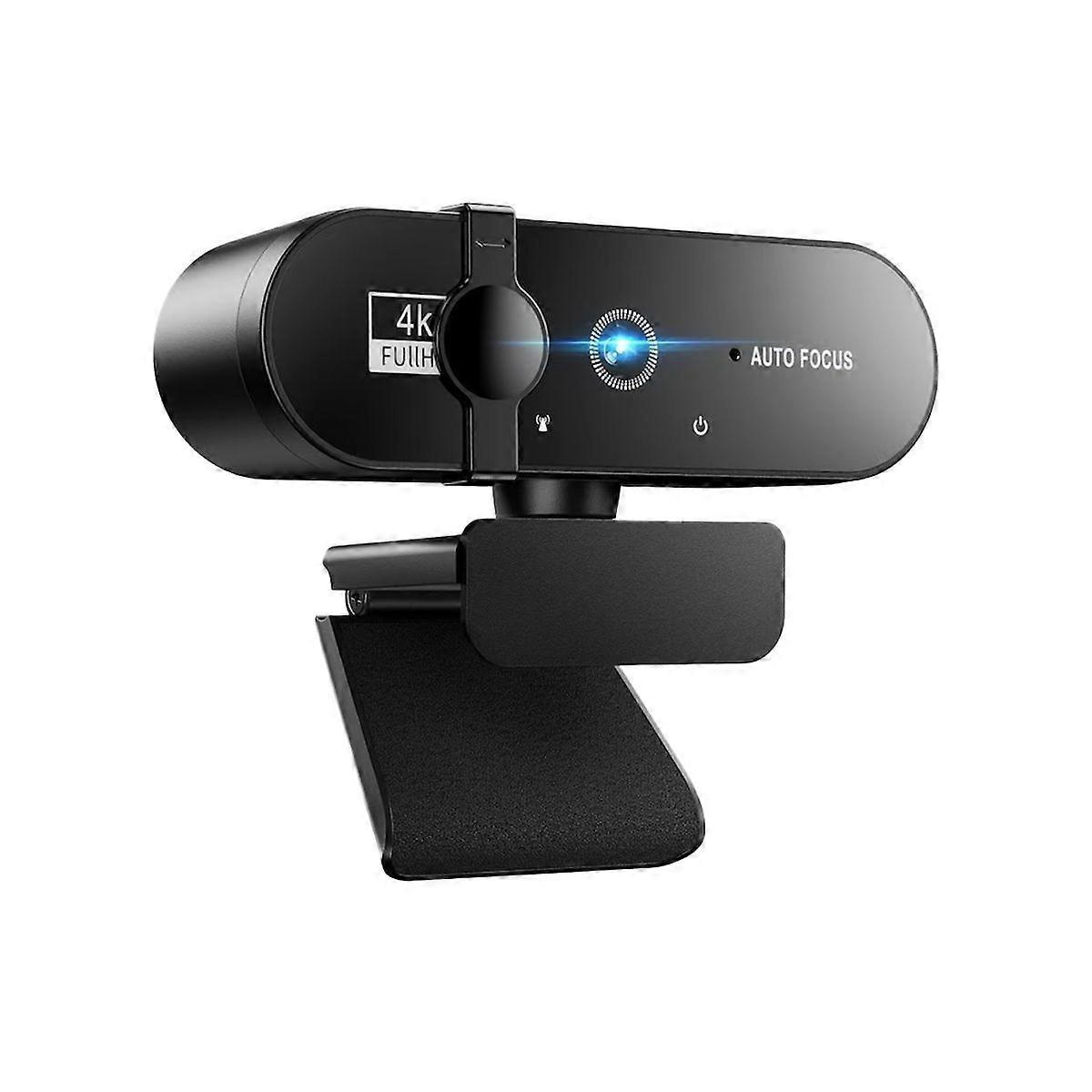 Full HD 4K Webcam, Plug and Play, Autofocus, Antishake, Light Correction Function, For Gaming, Conference