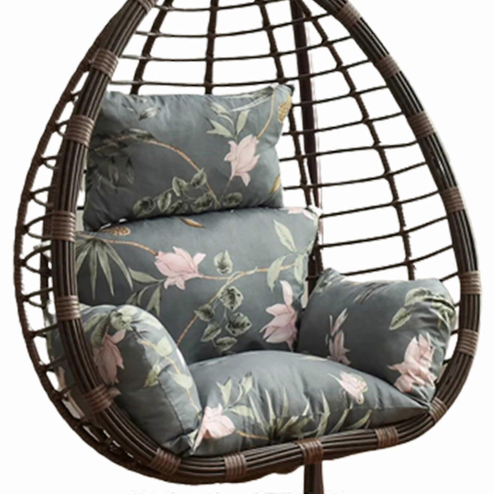 Cushion for Hanging Chair, Thick Swing Seat Cushion with Ties, Soft Filled C 3