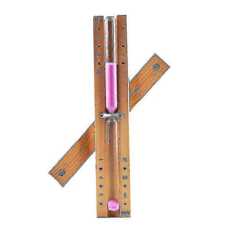 Wooden Sand Timer for Sauna Wall Mounted Rotating 15 Minute Hourglass Clock with Hook