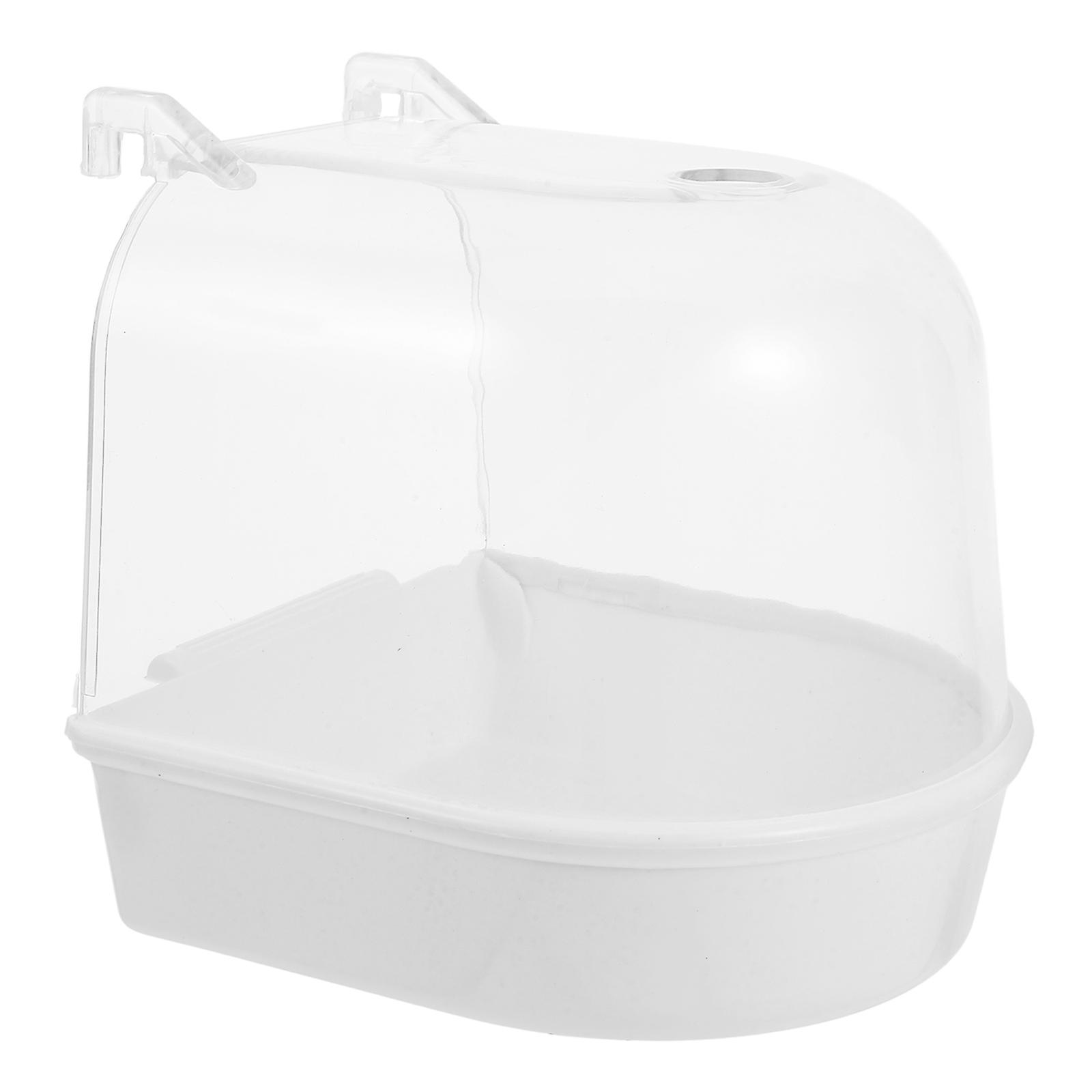 Transparent Small Bird Bath for Cage – Space Saving Hanging Design, Easy Installation, Quick Cleaning, Suitable for Cockatiels, Parakeets, Budgies