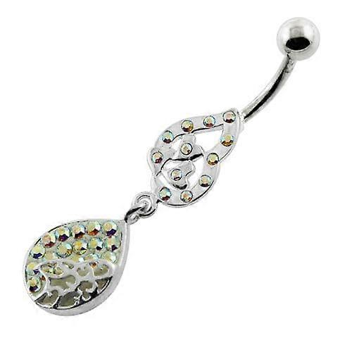 Multi Jewelled Tear Navel Belly Ring