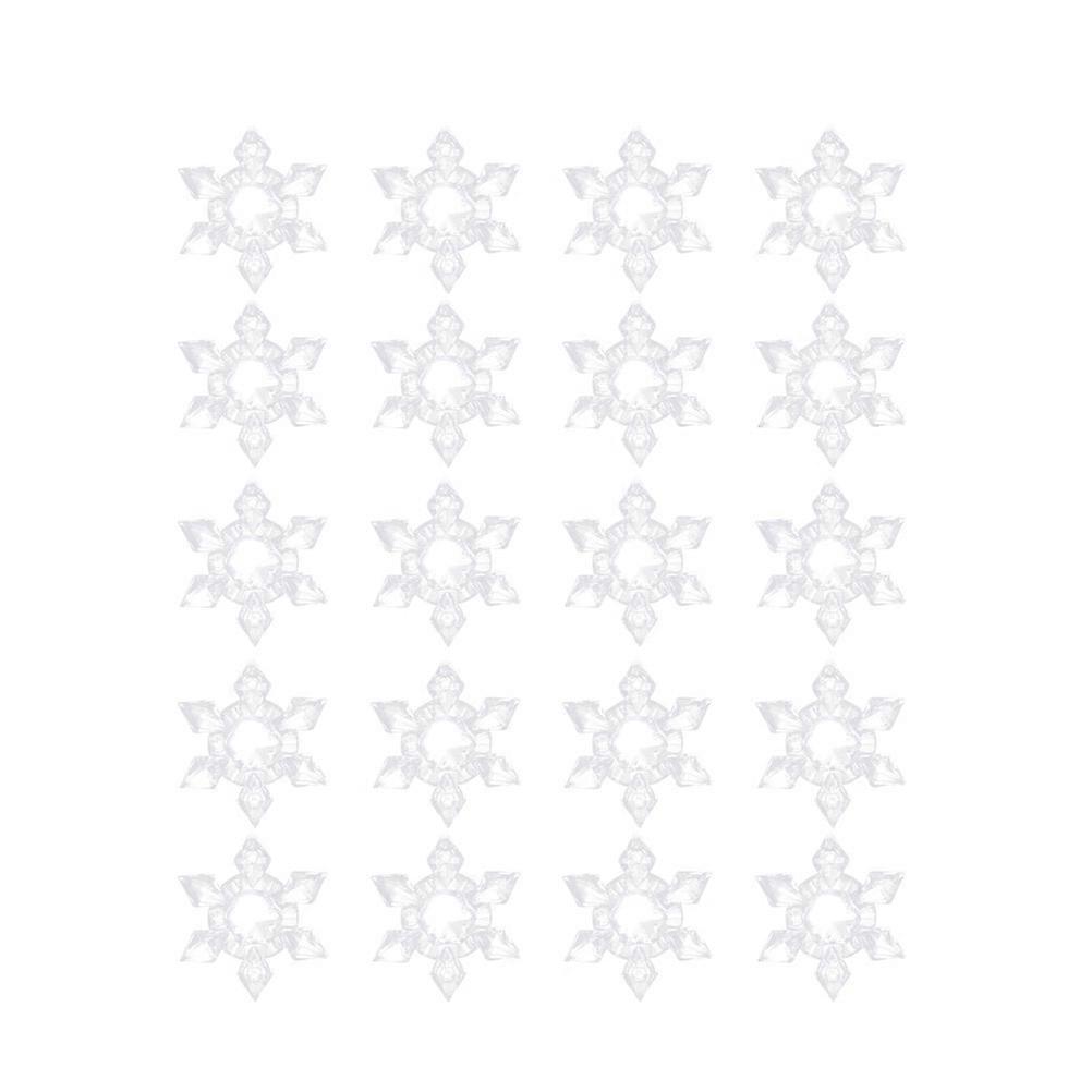 Mini Plastic Snowflakes Acrylic Snowflake Hanging Pendant Christmas Tree Decoration 4.7cm x 4.7cm x 0.9cm 20Pcs