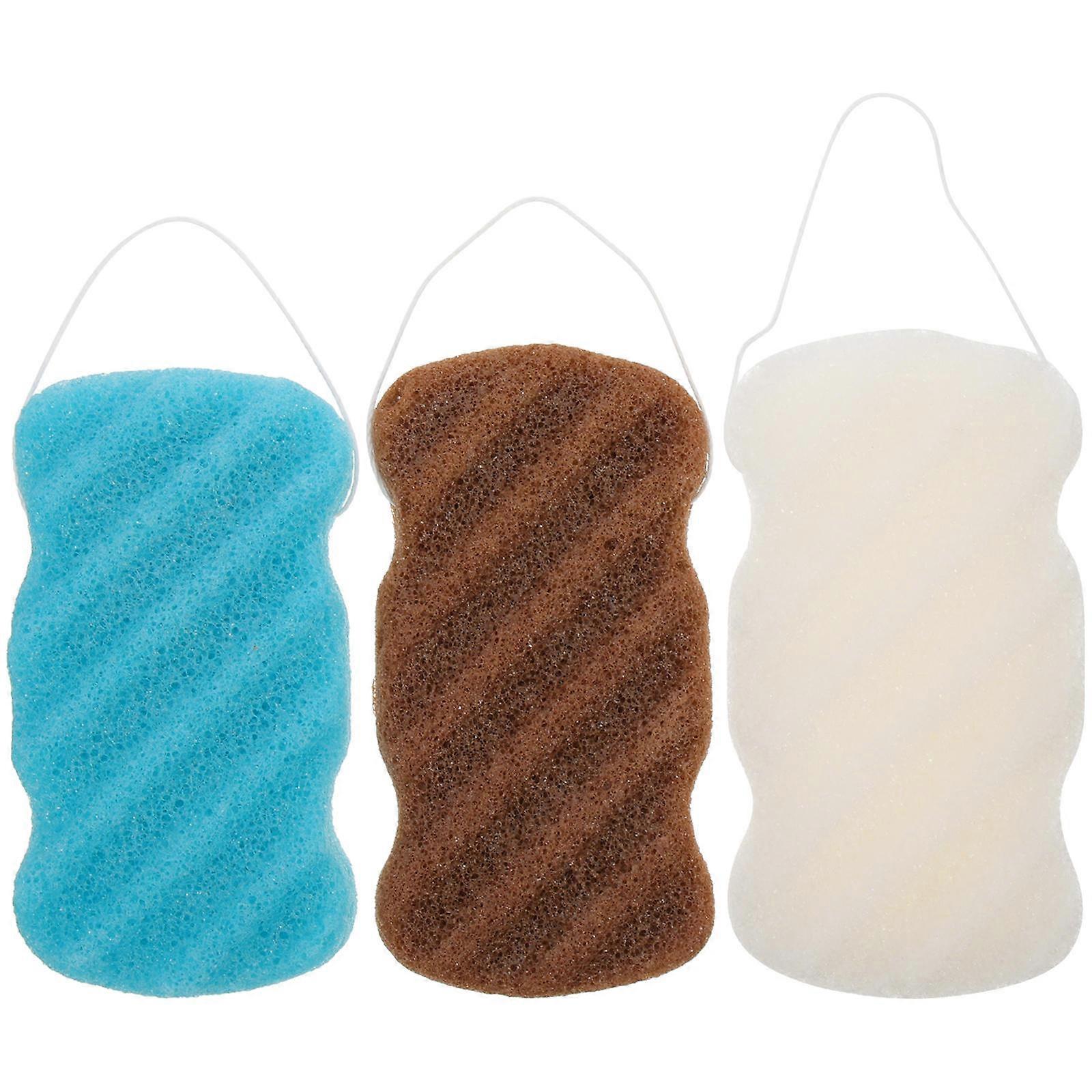 Sponge For Face Cleaning Exfoliating Facial Sponge Daily Use Coffee Color 3Pcs