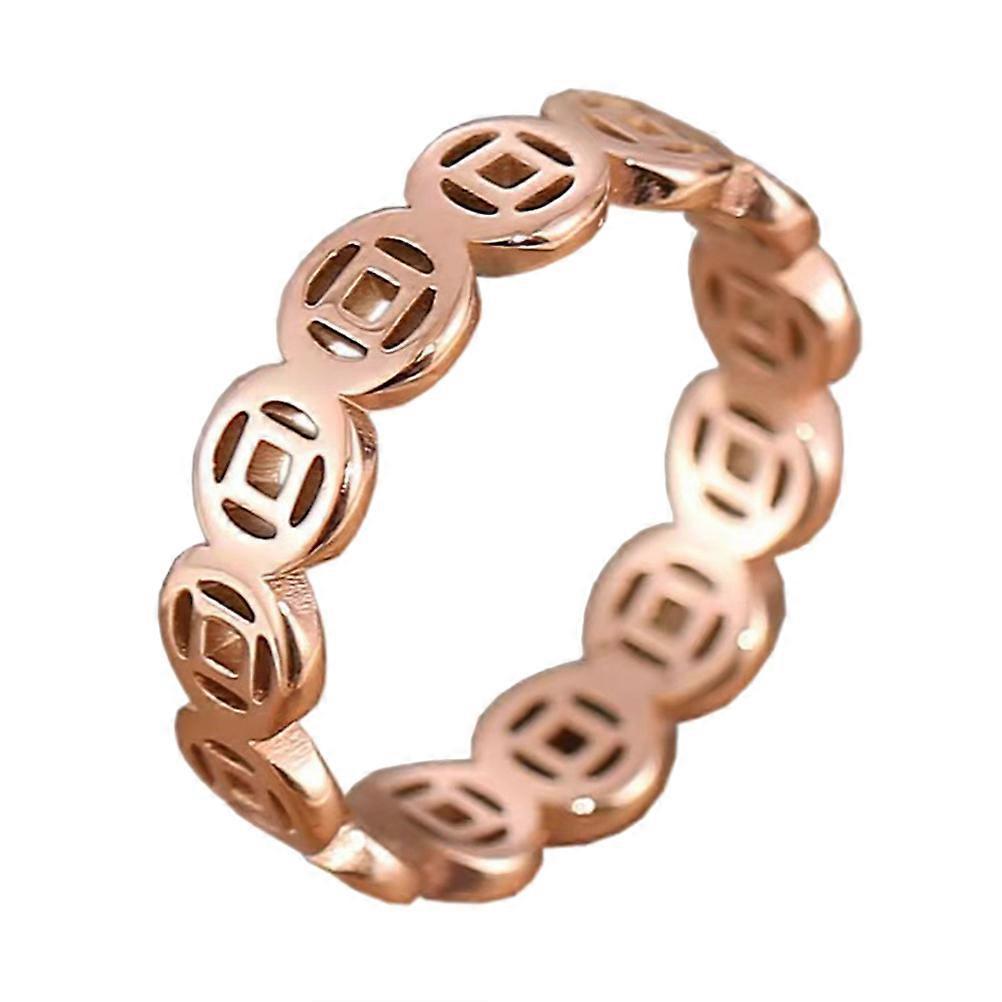 Hollow Out Ring Copper Coin Statement Jewelry For Women Daily Wearing Size 2.2x2.2cm 1Pack