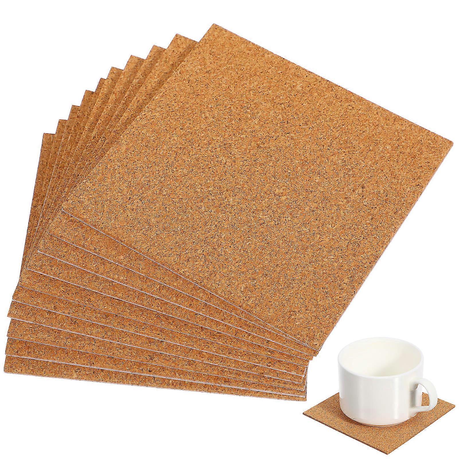Cork Backing Coasters Absorbent Cork Coasters 10PCS Natural Wood Material Diy Design School Use