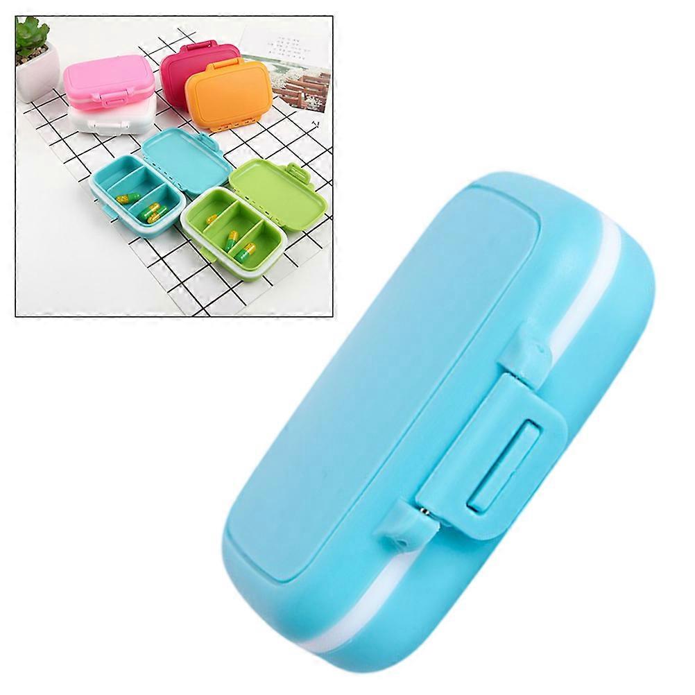 Kompakt Hap Kutusu Mini Taşınabilir İlaç Depolama Organizatör Mavi 10.5x8.5x3.2cm Seyahat İçin 1 Adet