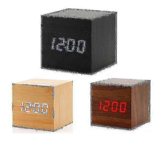 Cube LED Click Clock mit Soundaktivierung (Uhrzeit, Datum, Temperatur) - Weiß & Grün