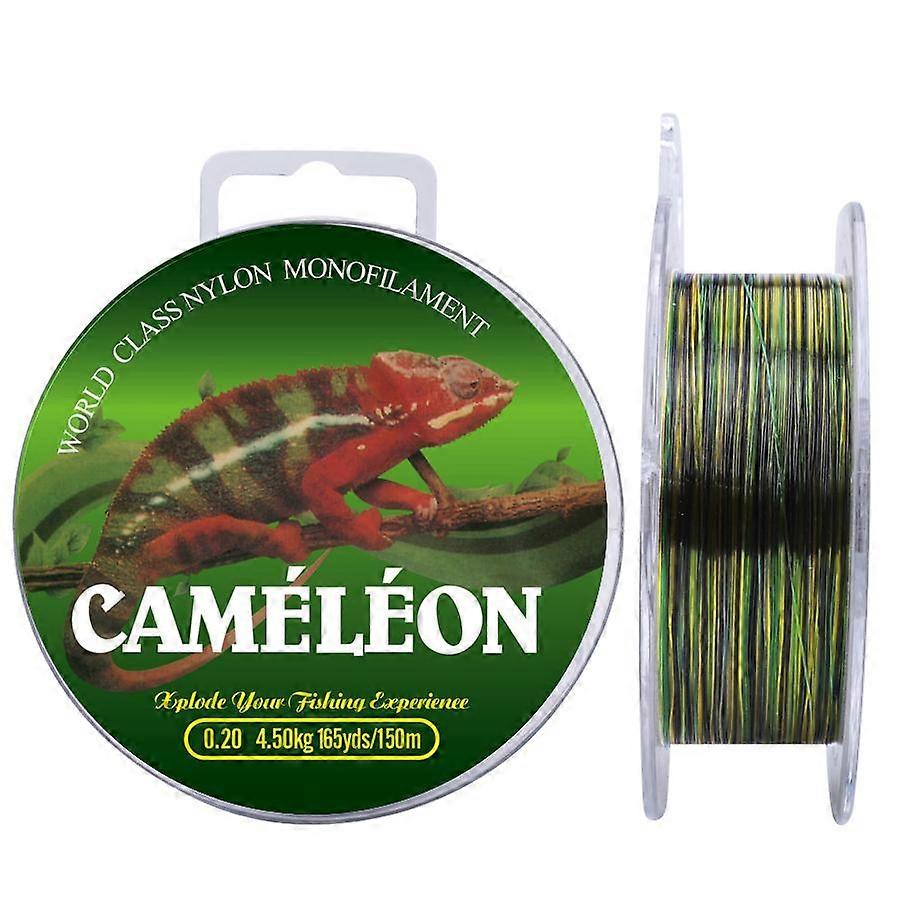 FTK 150M Monofilament Fishing Line 0.20mm-0.6mm 9.9LB-39.6LB Low Visibility 3 Colour Camouflage, Rugged Performance Saltwater Mainline