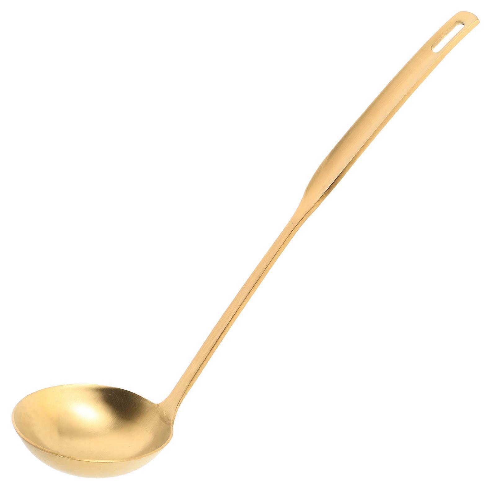 Serving Spoon Stainless Steel Ladle For Kitchen Tool 10 Color Large Ladle Head Straining 1Pcs
