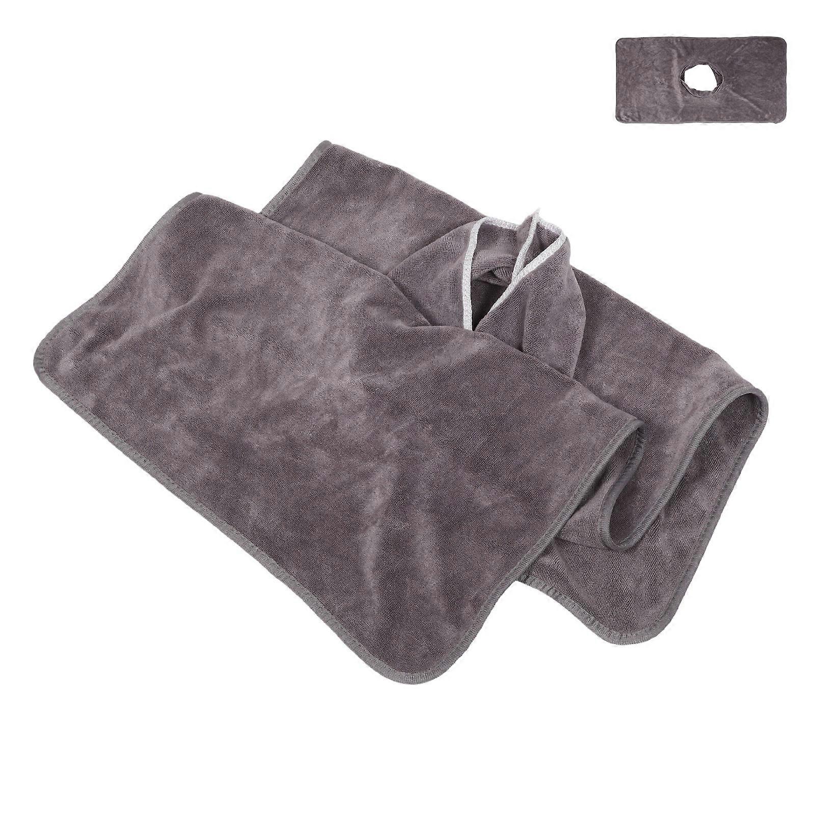 Microfiber Massage Table Cover with Face Hole Grey for Daily Use Durable Stitching