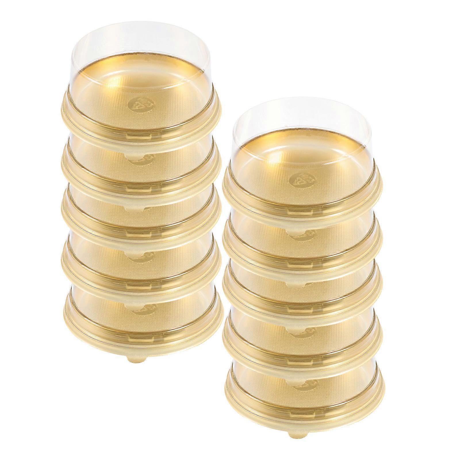 Reusable Cake Box Clear Lid Round Cake Carrier Baking Packaging Box Small Birthday Cakes 10Pcs