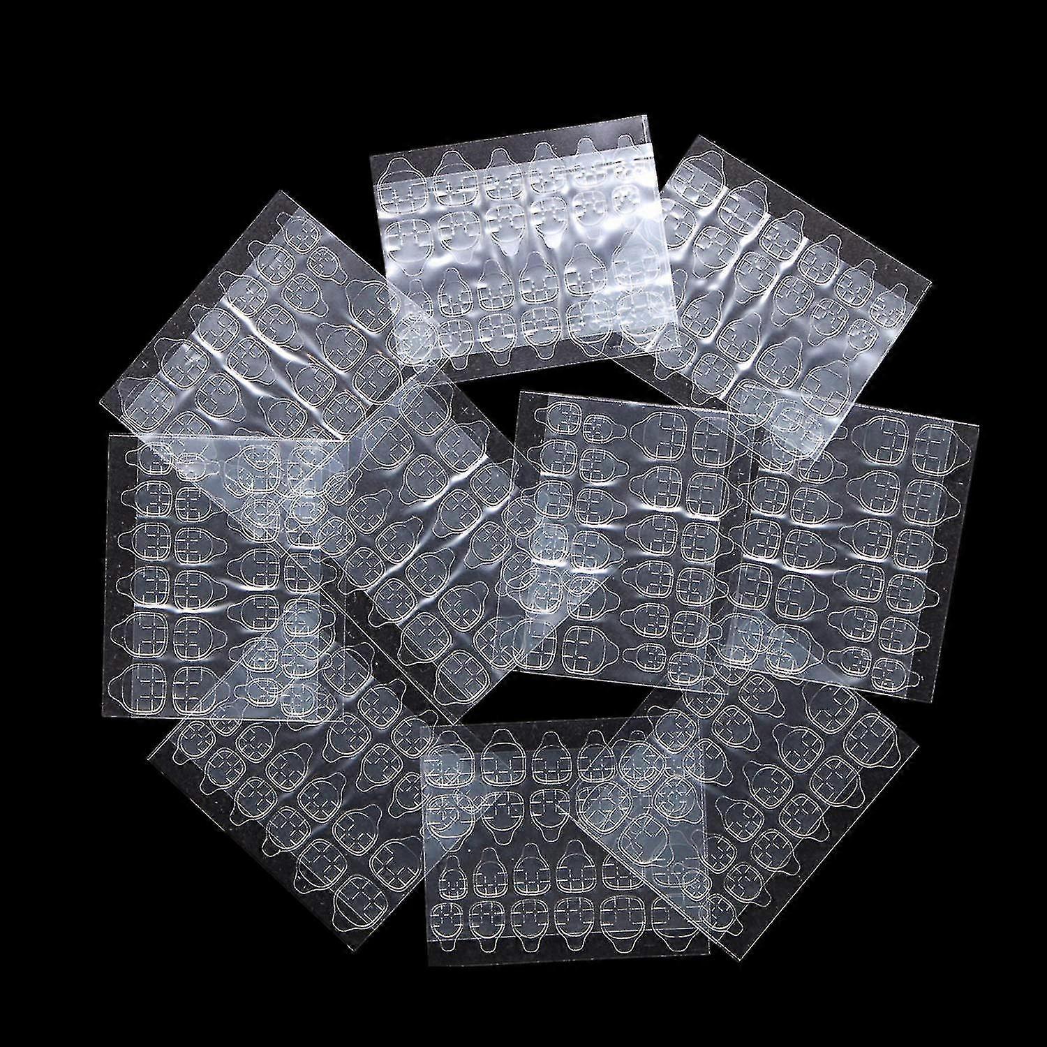 10 Sheets Waterproof Breathable Jelly Double Sided Adhesive Tabs Nail Glue Sticker False Nail Tips
