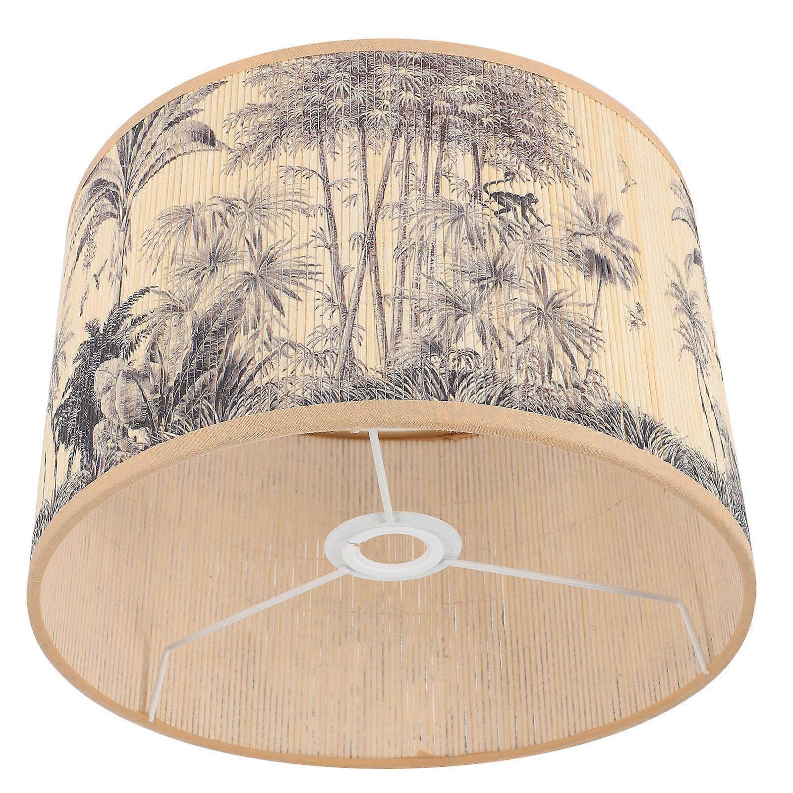 Unique Lampshade Bamboo Woven Lamp Cover For Light Fixture 30X30CM 1Pcs