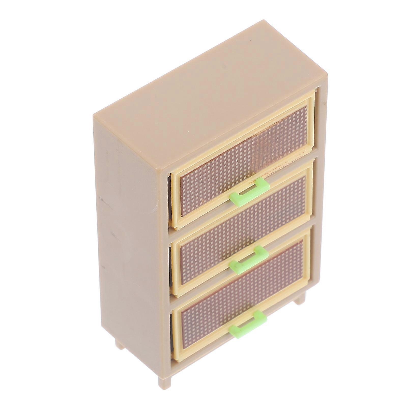 Mini Drawer Cabinet Model Storage Solution For Miniature Scene With Durable Plastic Material 2Pcs