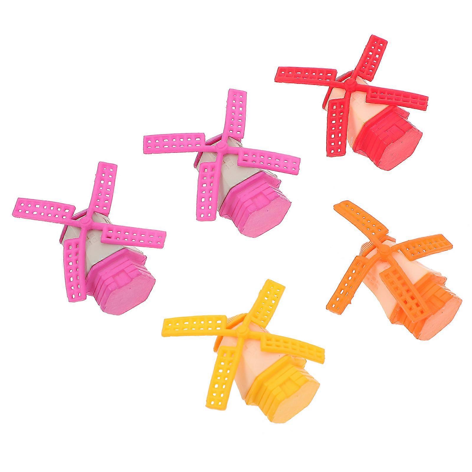 Succulent Plant Decor Colorful Windmill Model Decorative Set 5Pcs for Decor