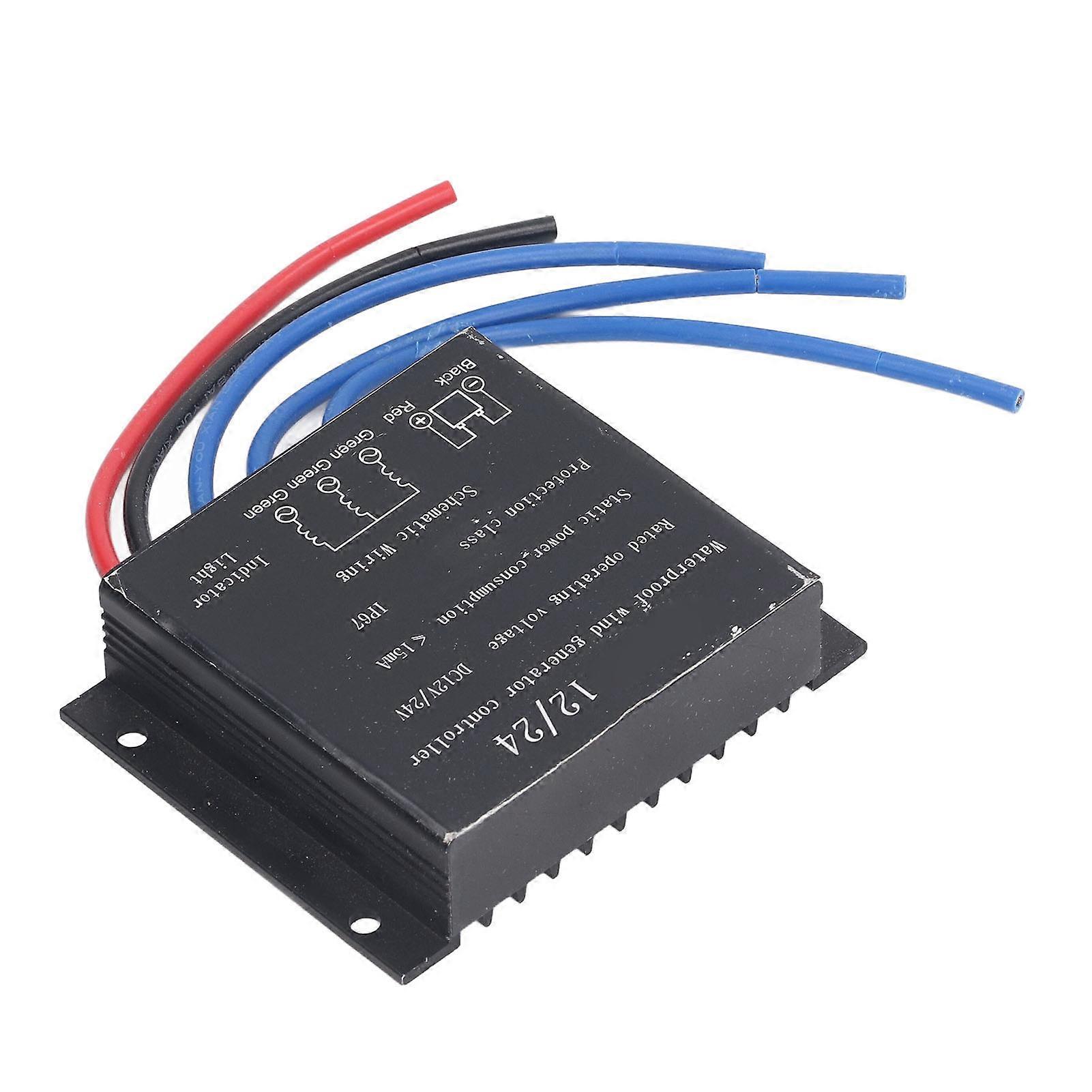 Wind Turbine Controller Aluminum Alloy Waterproof Wind Generator Charge Controller Regulator 12V 24V 