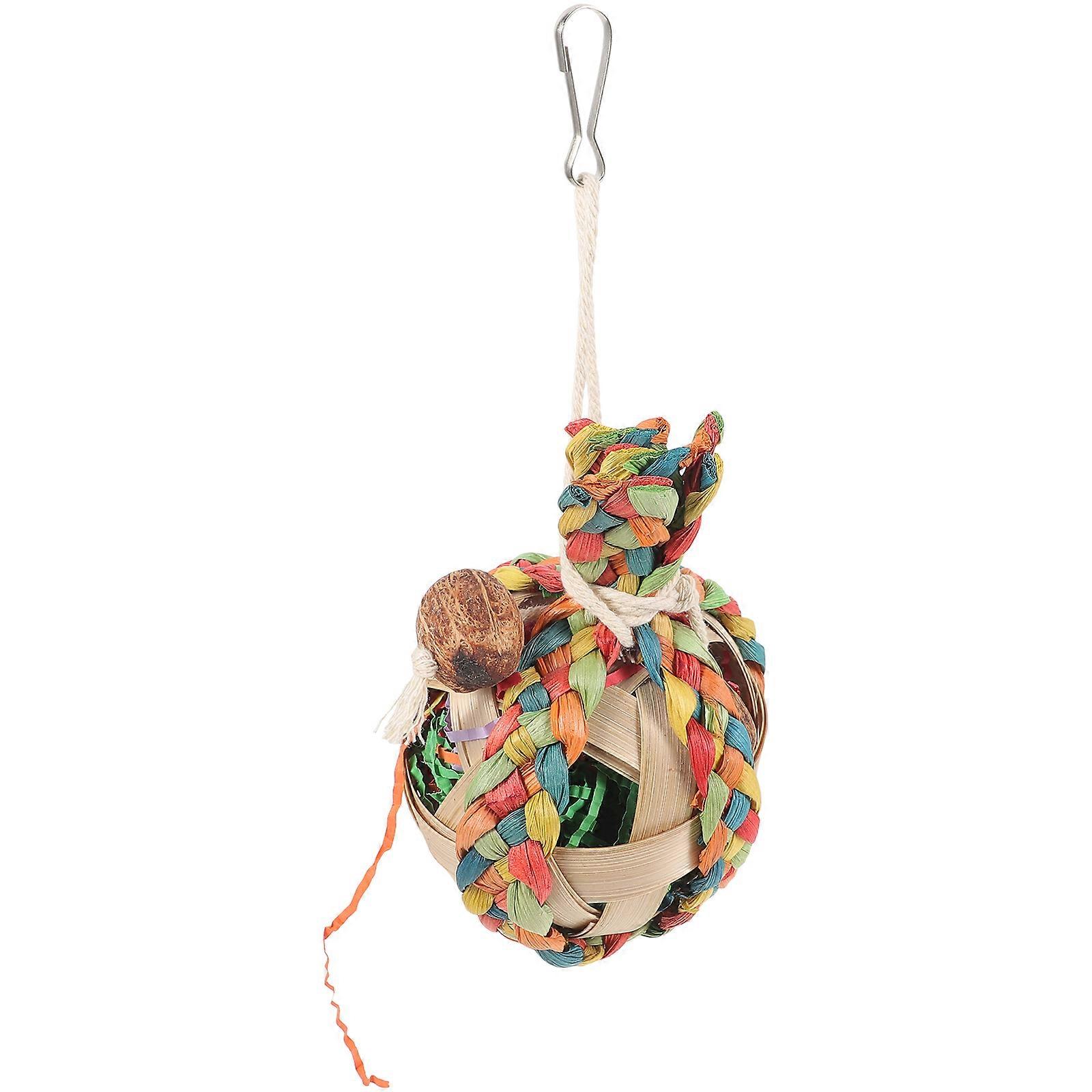 Parrot Paper Chew Toy Foraging Toys for Small Parrot Birds Assorted Color 27x10cm Teeth Grinding 1Pack