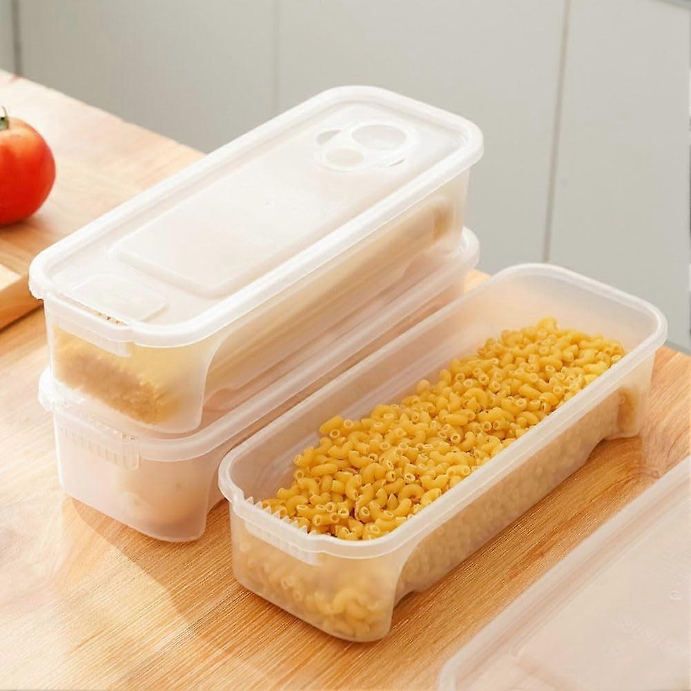 "Pasta Storage and Cooking Microwave Box with Draining Function, BPA-Free Plastic, 2.5 Quart Size, Easy Cleanup"