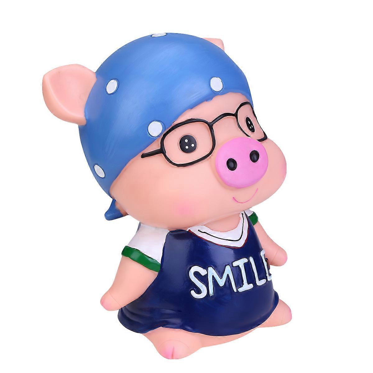Decorative Money Bank Box Blue Themed Piggy Bank For Home Ornament 1Pack