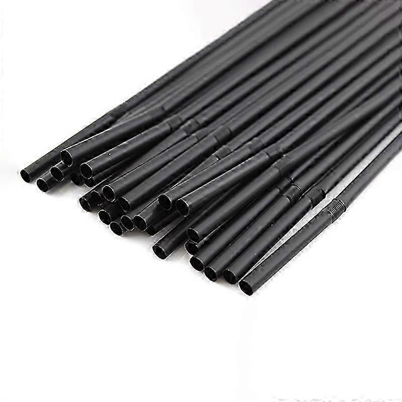 100/1000pcsブラックフレキシブルドリンクストローウェディングパーティー -