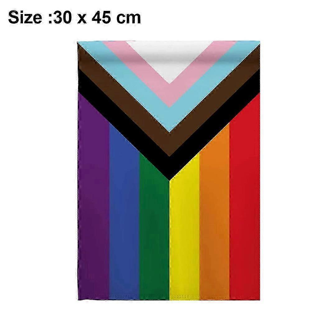 Rainbow Garden Flags - Inclusive Progress Small Flag for LGBTQ+