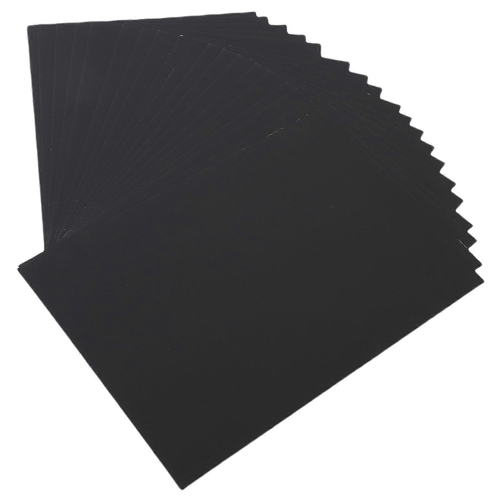 Scratch Paper Craft Set Creative 20 Sheets A4 Black Coating Scratchboard Paper with 2 Wooden Sticks for Art Painting 21 x 29 cm (Silver)