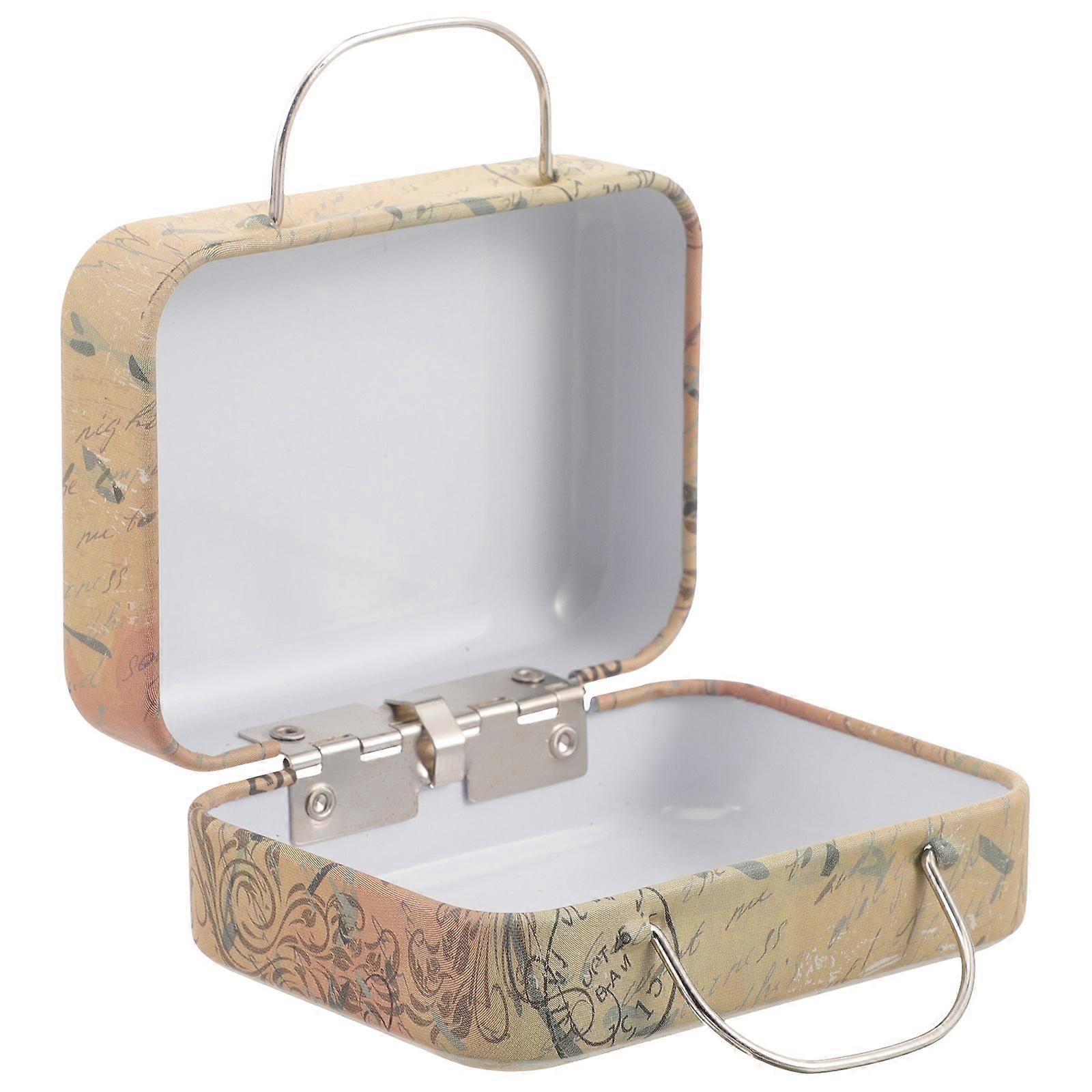 Retro Mini Eyelash Storage Box with Handle – Portable Cosmetic Organizer for False Lashes & Small Keepsakes, Desktop Decorative Case