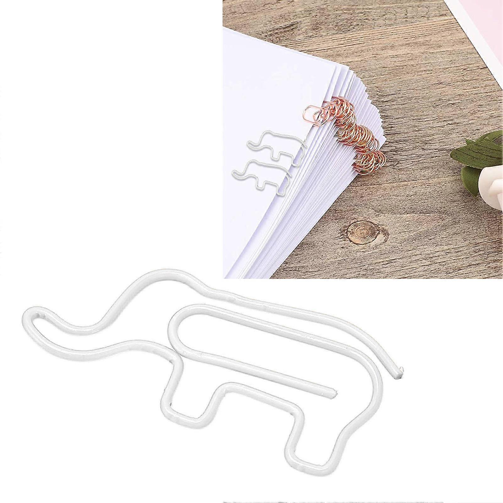 100PCS Paper Clips Cute Shape Slip Resistant Colorfast Rust Proof Portable Lightweight for Card Making White