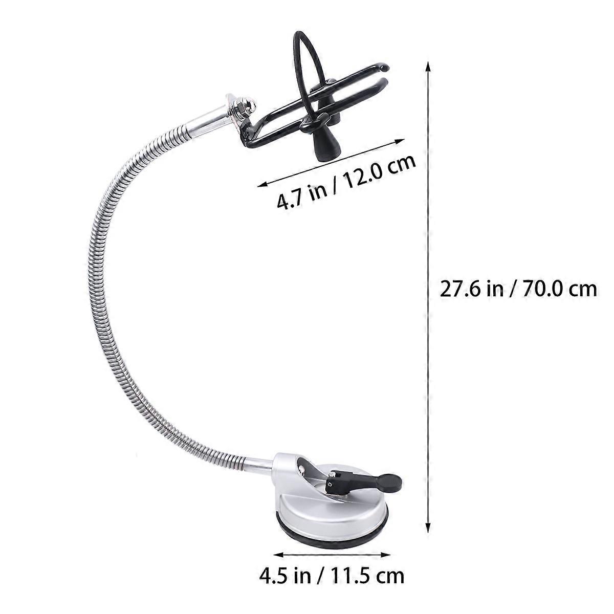 Bathroom Hair Dryer Stand Adjustable Hands Free Wall Mounted Rust Proof Silver 1Pcs