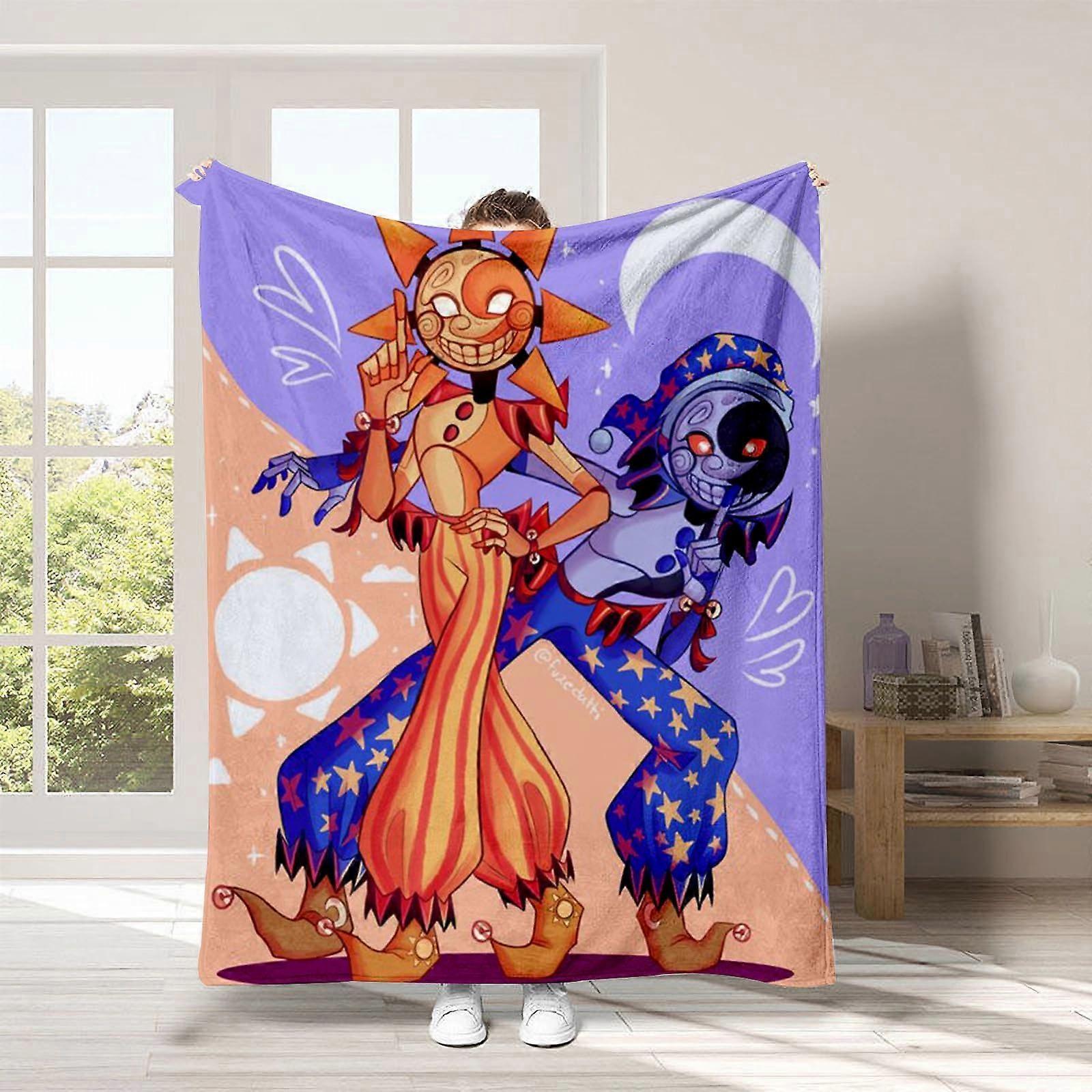 FNAF Super Soft Micro Fleece Blanket, Five Nights Game, Cute Flannel Blanket (80x120cm)