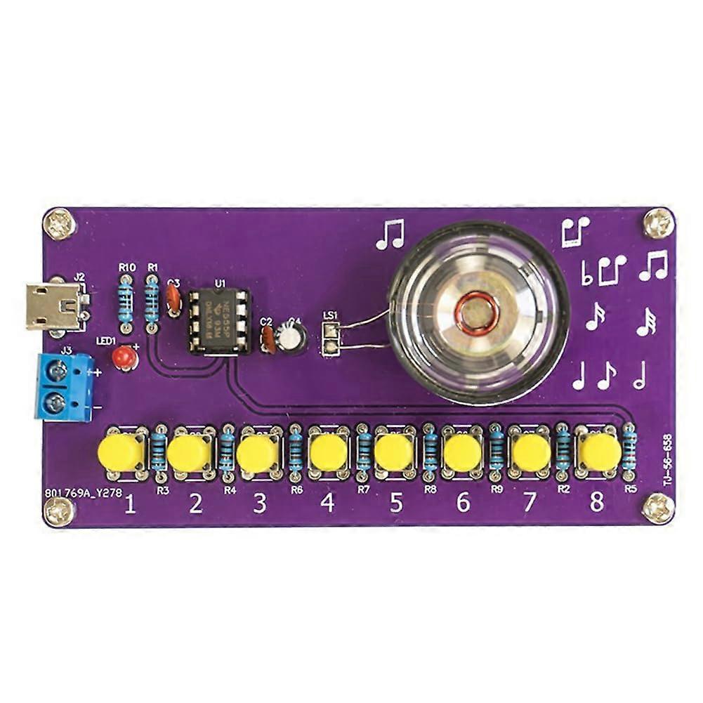 NE555 Electronic Piano Kit 8 Steps 8 Steps Music Notes Fun DIY Soldering Practice Circuit Board Loose Parts Fun DIY Soldering Practice Circuit Board