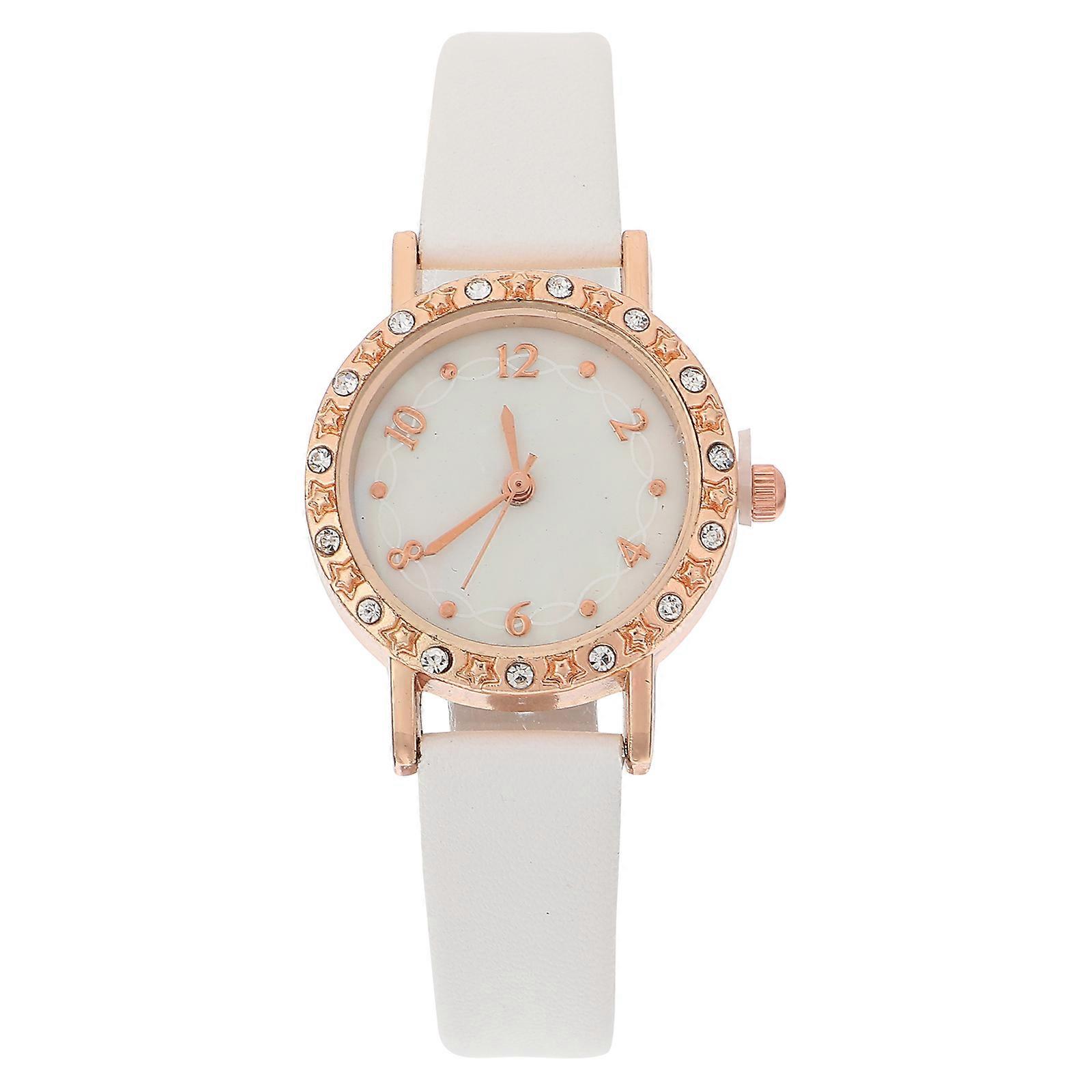 White Women Fashion Watch with Synthetic Material for and Precise Quartz Movement 3.5cm